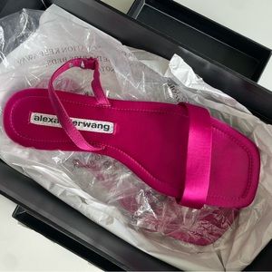 Satin Pink Alexander Wang Slingback Sandals. New in box, Neverworn.